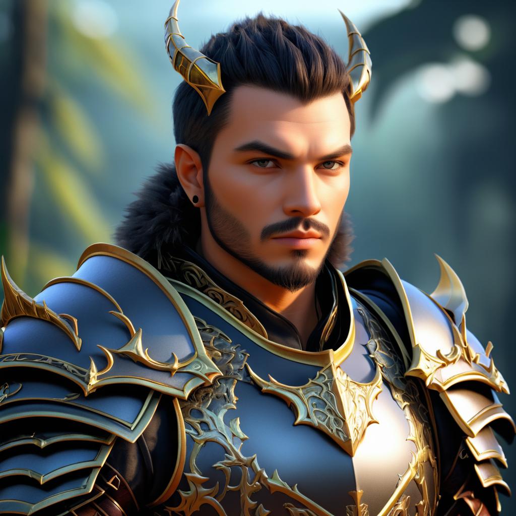 Epic Male Dragon Knight Portrait in HD