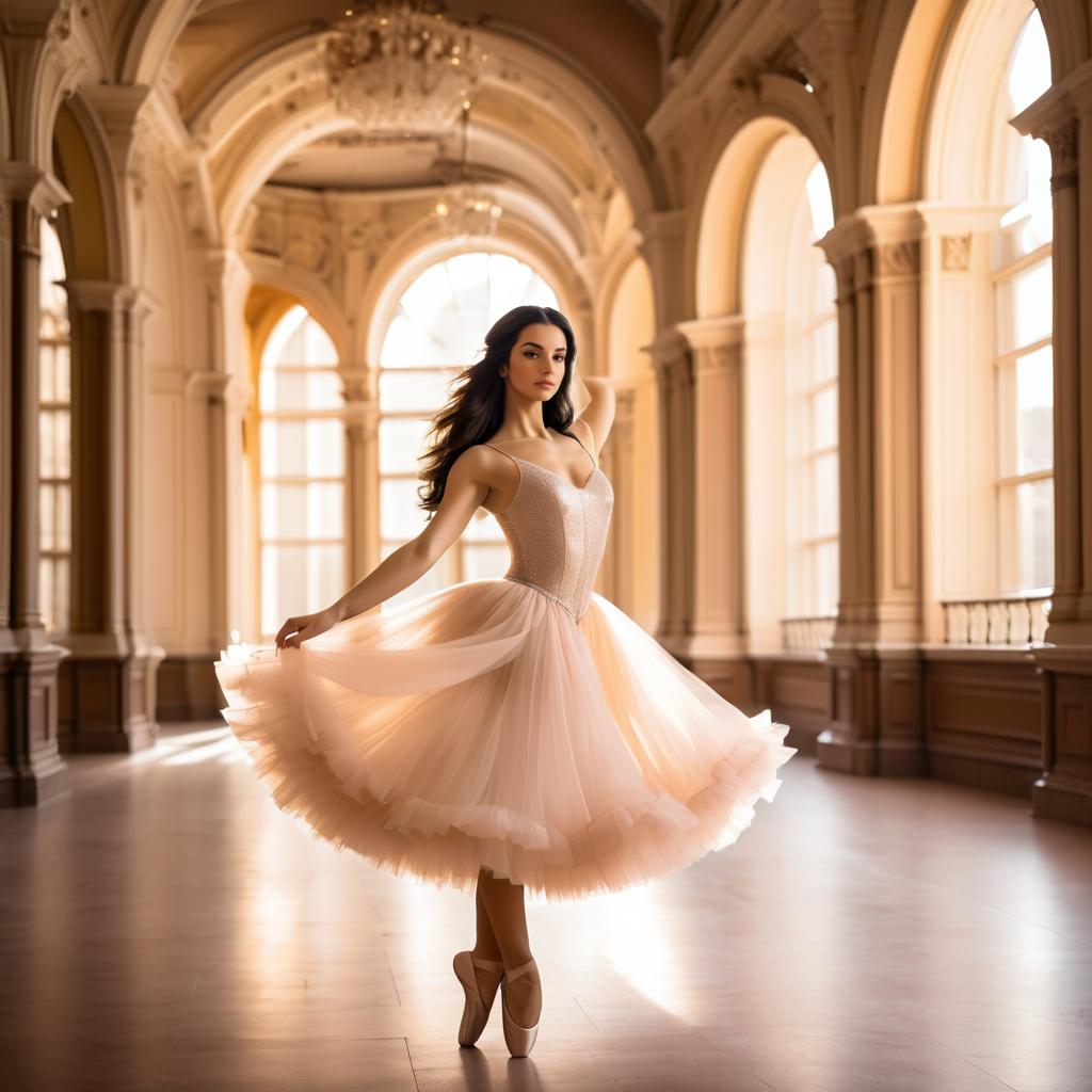 Elegant Ballerina Posed in Vintage Setting