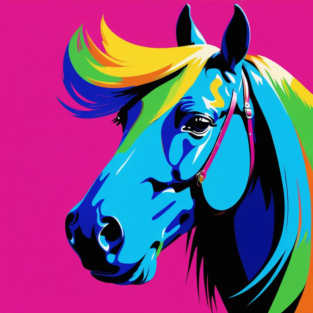 Pop Art Horse Nose in 3D Style