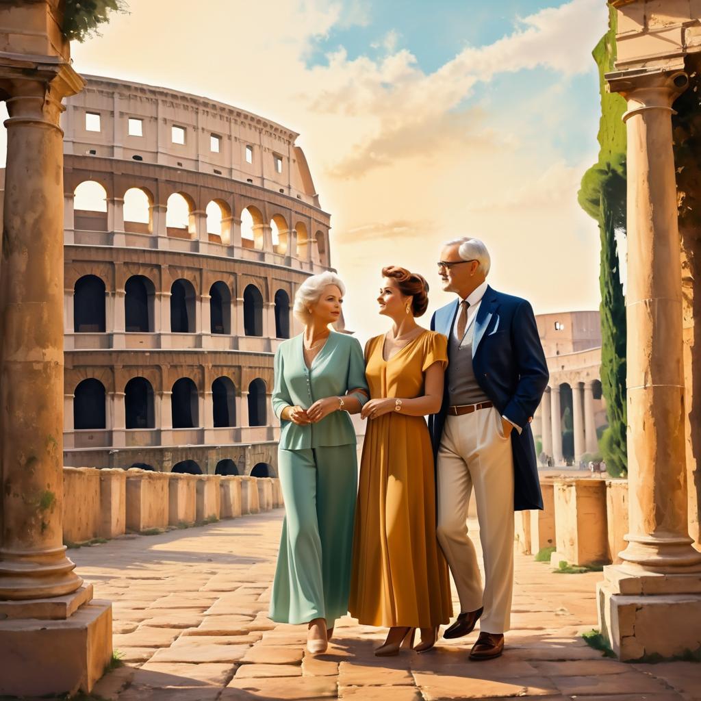 Elegant Elderly Couple at the Colosseum