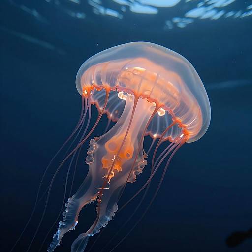 Bioluminescent Deep-Sea Jellyfish in Under-Ice Ocean