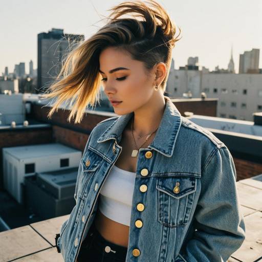 Chic Rooftop Money Piece Hairstyle