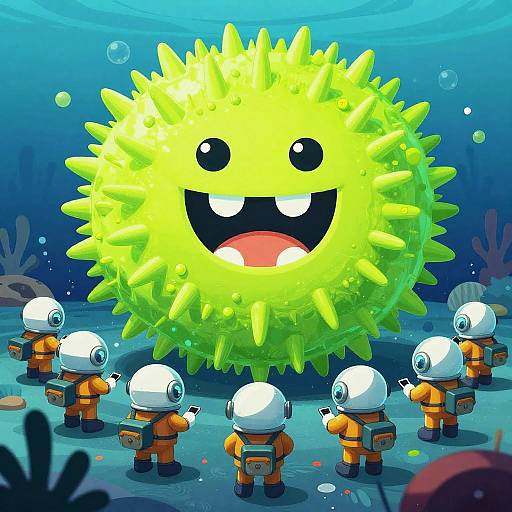 Playful Fantasy Submarine Engineers Battle