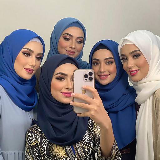 Joyful Women in Colorful Hijabs