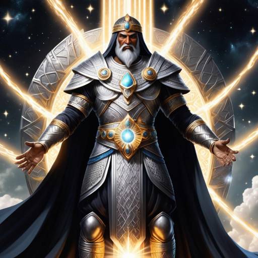 Fantasy King with Radiant Armor and Energy