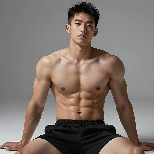 Muscular Young Asian Man Portrait