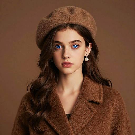 Vintage Portrait of Woman in Beret