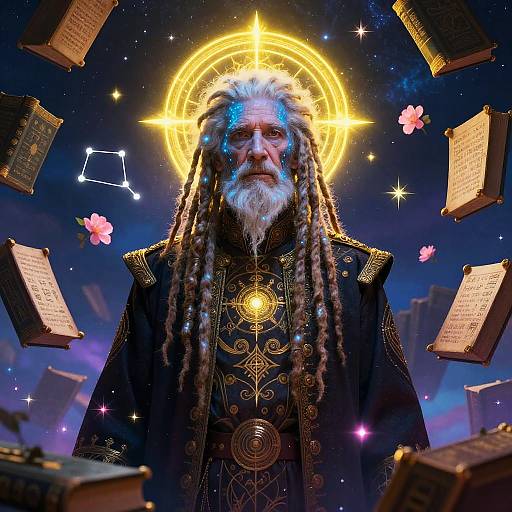 Surreal Vibrant Portrait of Mystic Elder