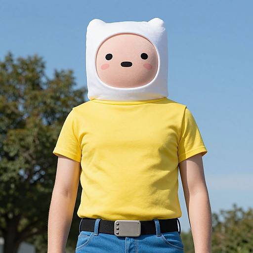 Photograph of a person wearing a white 