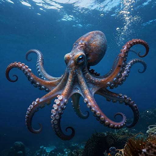 Epic Cyberpunk Underwater Octopus Guardian