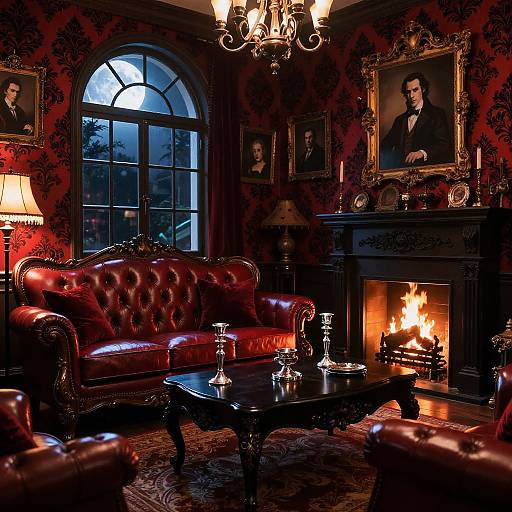 Elegant Vampire Living Room Scene