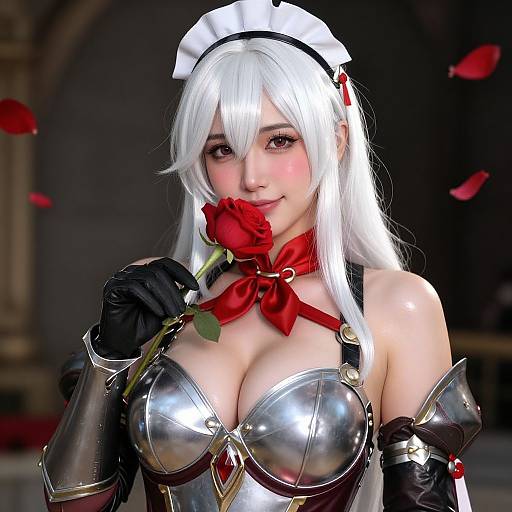 Photorealistic Portrait of Armored Maid