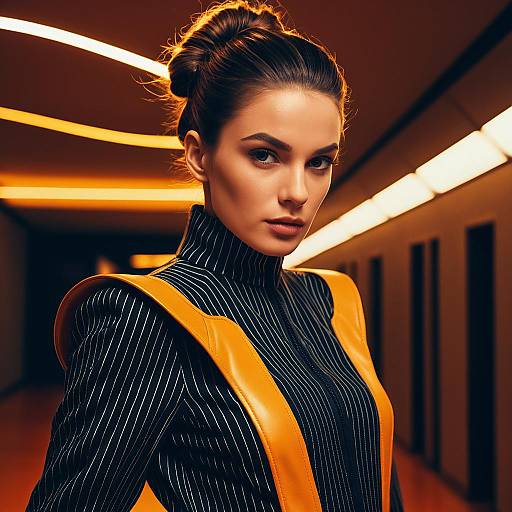 Fashion Model in Futuristic Jumpsuit