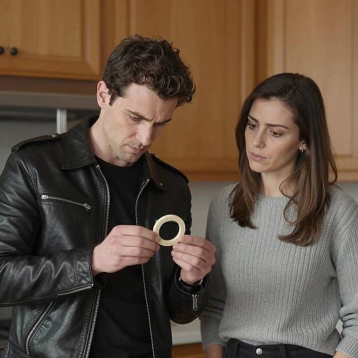 Intense Focus in a Kitchen Scene