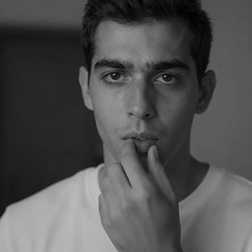 Intense Gaze: Black and White Portrait