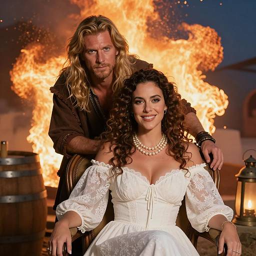 Romantic Scene with Colorful Background