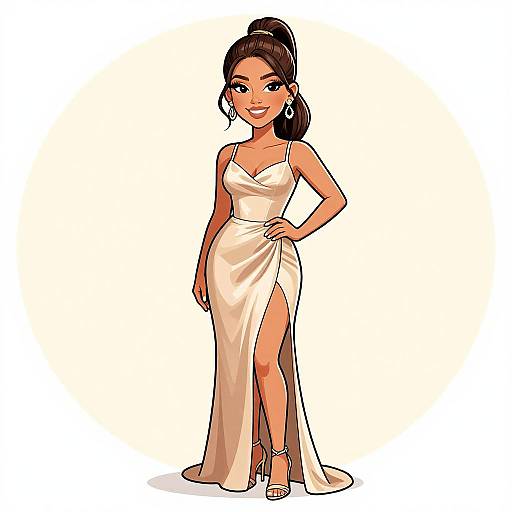 Glamorous Woman in Satin Slip Dress