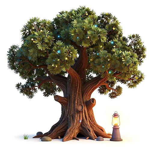Pixar-Style Fatherly Oak Tree Guardian