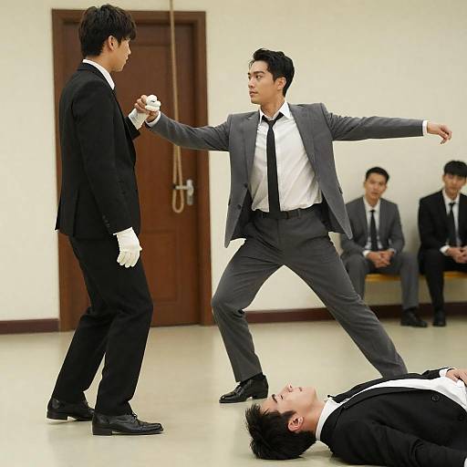 Dramatic Dance Scene in a Film Setting