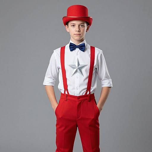 Professional Circus Performer in Red Attire