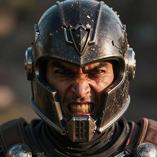 Intense Close-Up of Doom Slayer's Helmet