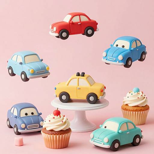 Whimsical Animated Car-Themed Cakes
