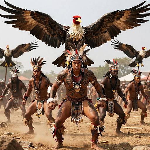 Tribal Warriors with Giant Birds