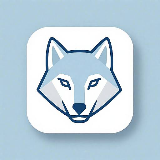 Icy Geometric Wolf Face Logo