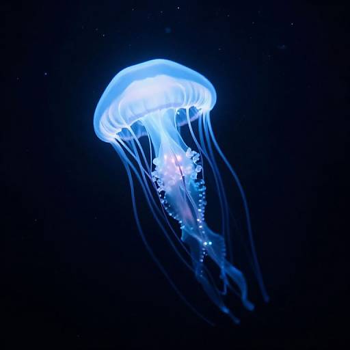 Ethereal Bioluminescent Jellyfish Cosmos