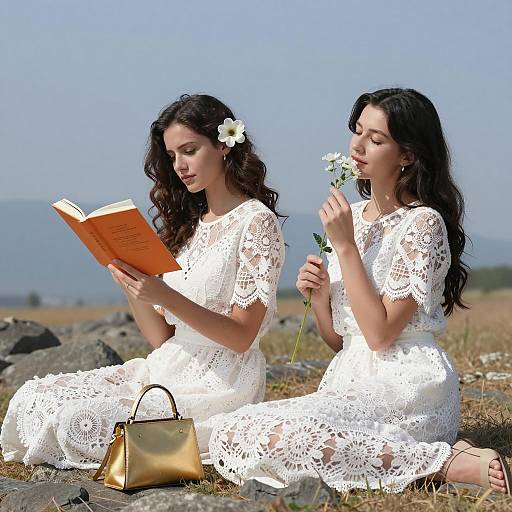 Serene Moment of Two Women Outdoors
