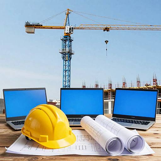 Modern Construction Site with Technology