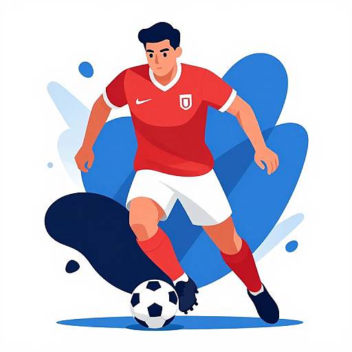 Dynamic Flat Footballer Illustration