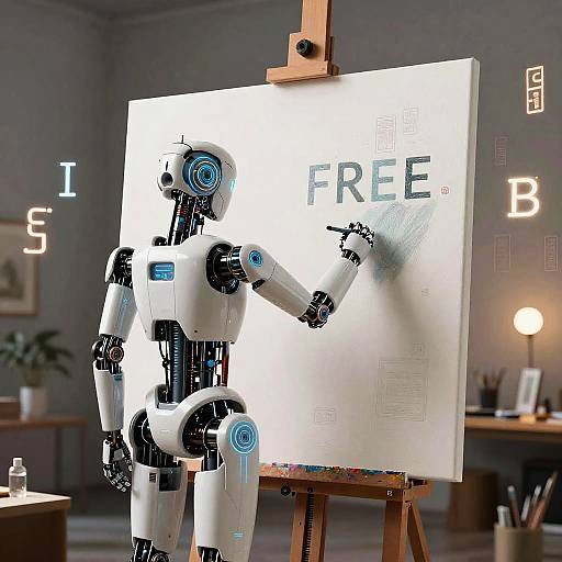 Robotic Artist Creating AI-Inspired Art