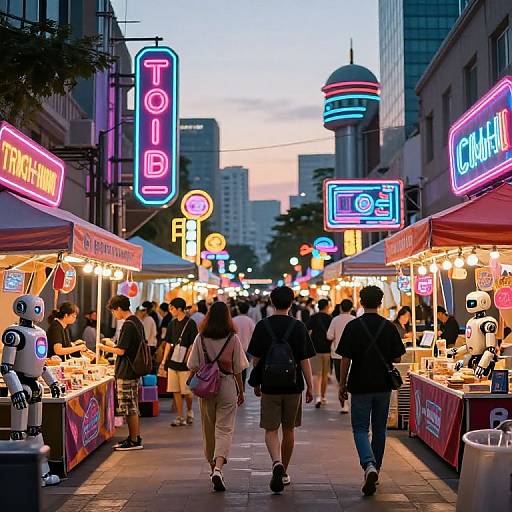 Retro-Futuristic 2049 Street Market