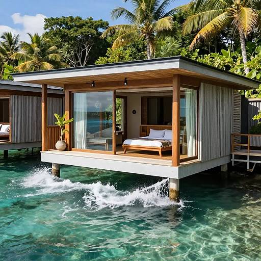 Modern Floating Waterlodge with Glass Walls