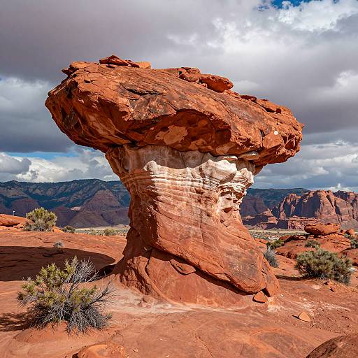 Dramatic Rock Formation under Cloudy Skies