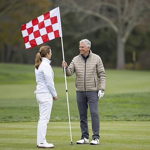 Joyful Golfers on a Vibrant Course