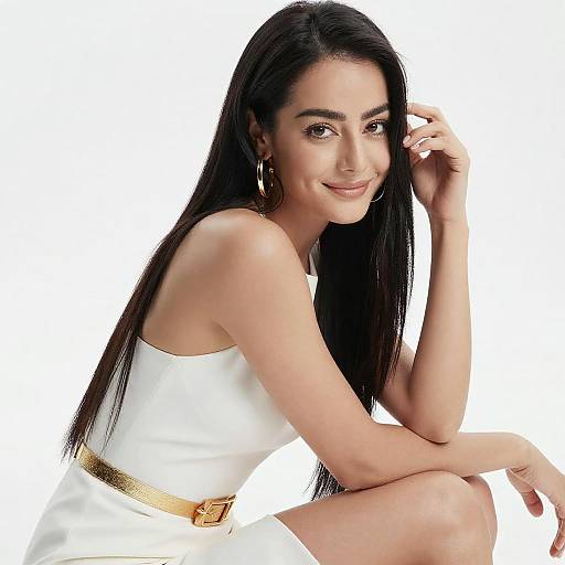 Elegant Woman in White Dress