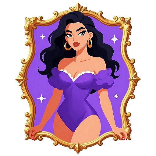 Baroque Vaporwave Erotic Woman Illustration