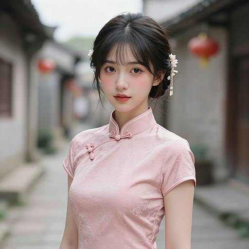 Anna Zak in Pink Cheongsam Village