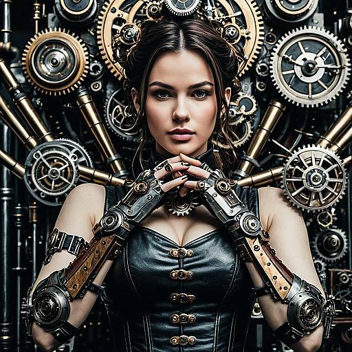Steampunk Girl with Mechanical Arms
