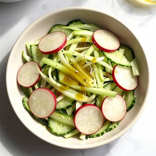 Overhead Fresh Fennel Radish Salad