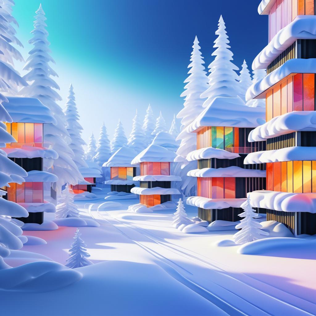 Vivid 3D Winter Ornaments in Diorama