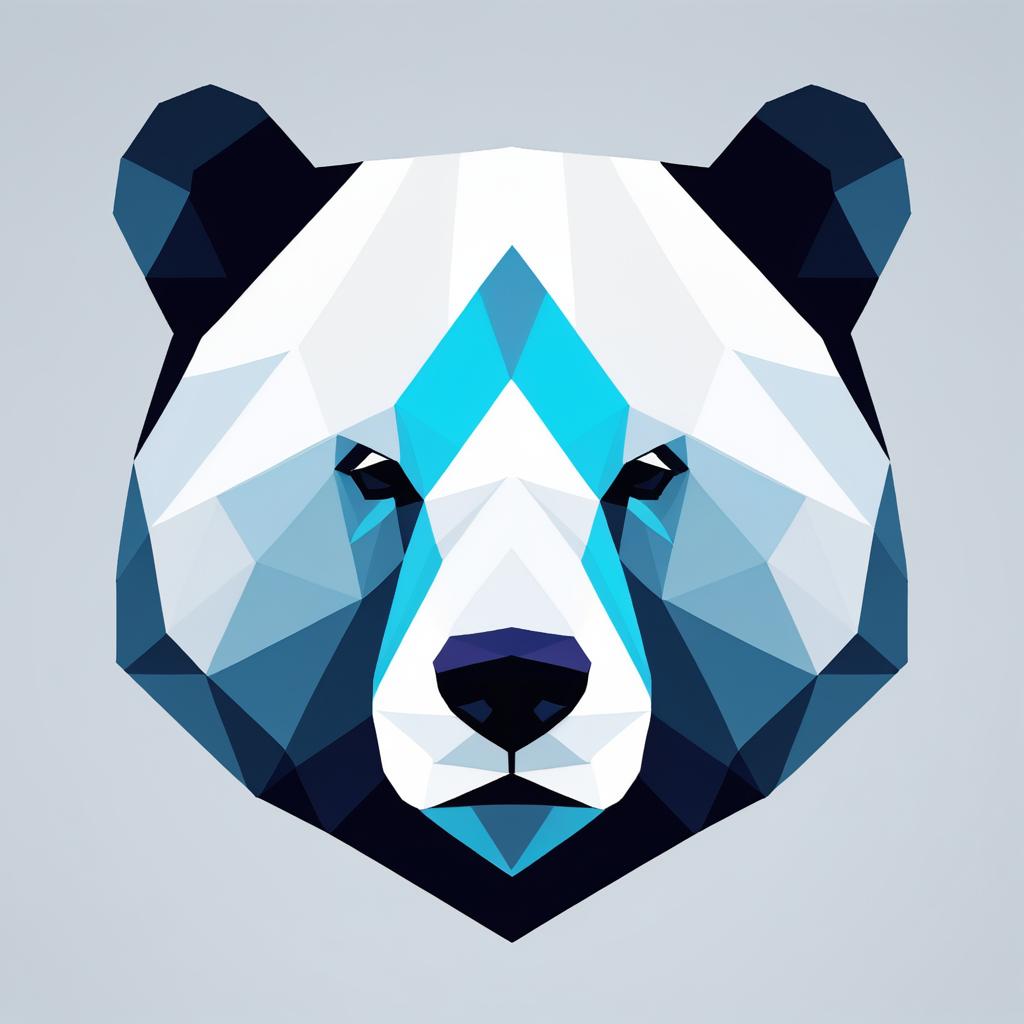 Minimalist Geometric Bear Head Design