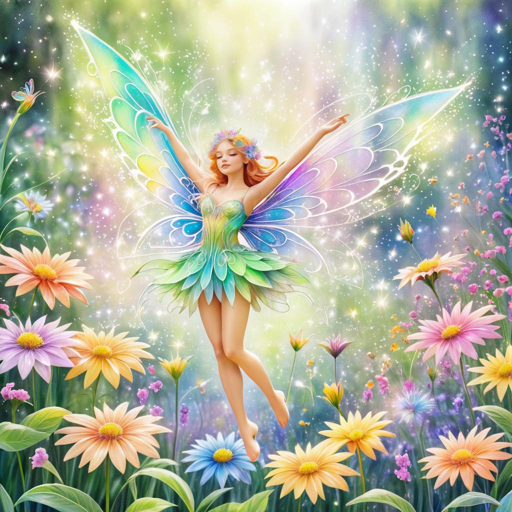 Whimsical Fairy in a Magical Garden