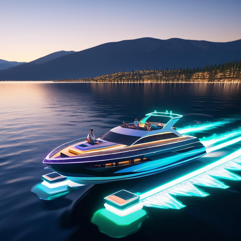 Summer Fun on Lake Tahoe Speedboat