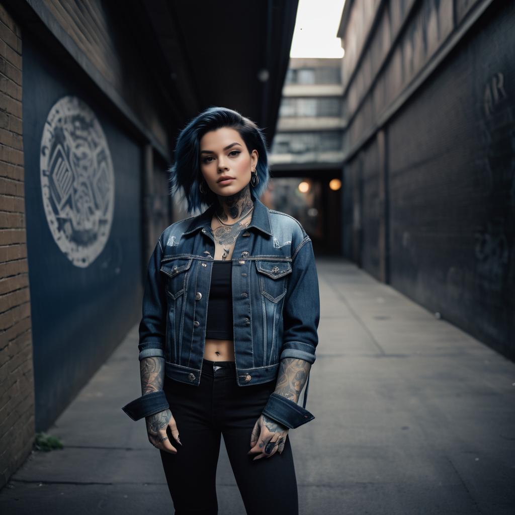 Moody Urban Photography of Tattooed Woman