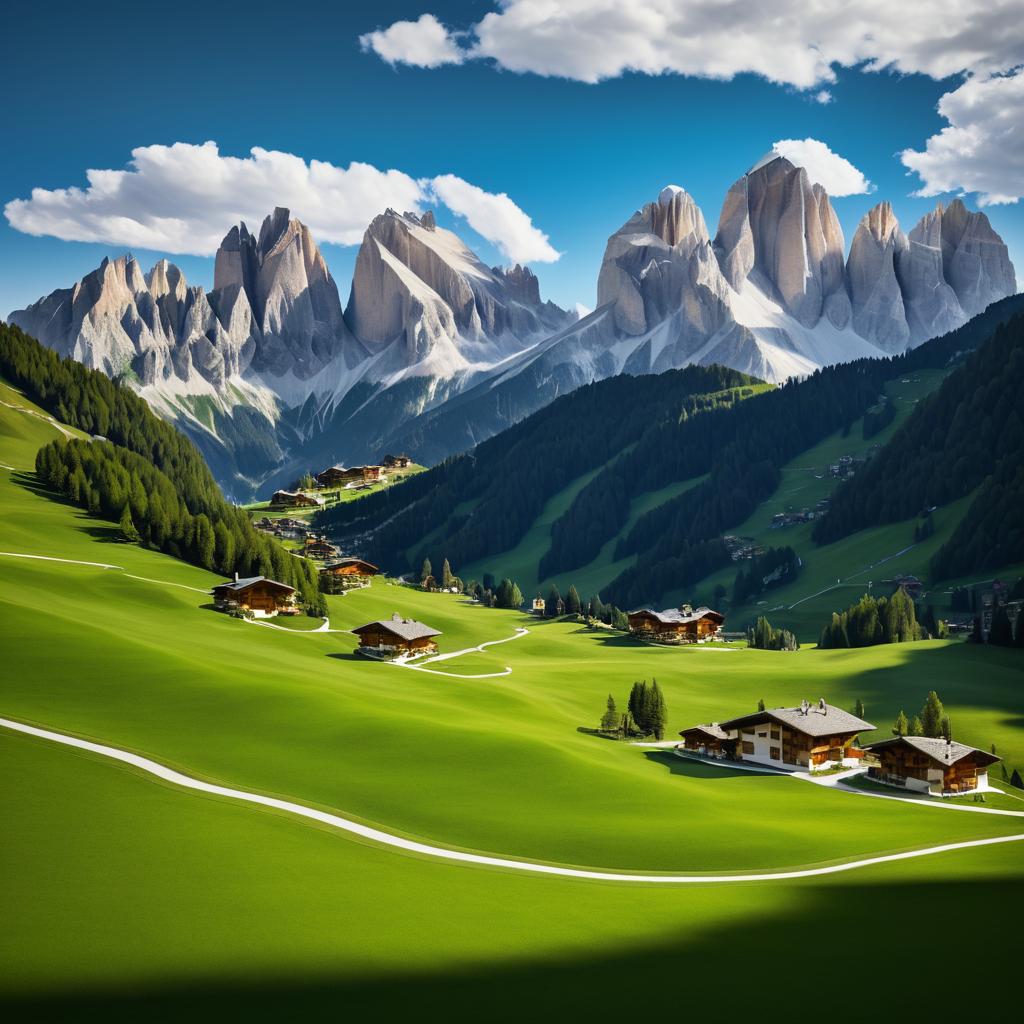 Stunning Tilt-Shift Landscape in Dolomites