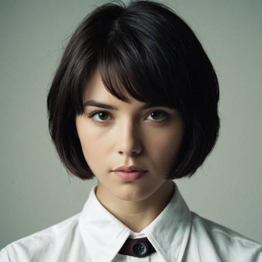 Serious Young Woman in White Shirt
