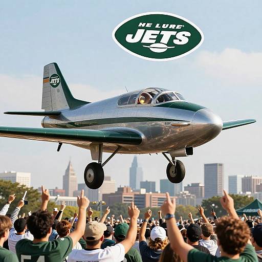 Jets Mascot as Vintage Jet Plane